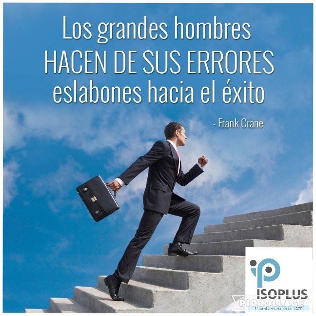 IsoplusSRL's tweet photo. "Los grandes hombres hacen de sus ERRORES eslabones hacia el EXITO" Frank Crane
#ISOplus #Qualired #MejoraContinua https://t.co/FHpTGGNAPF