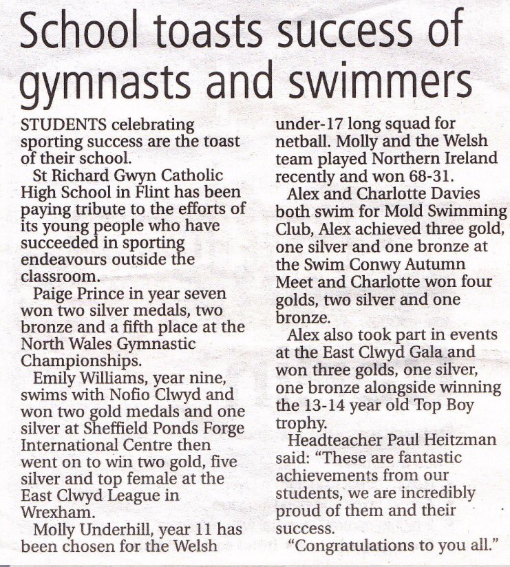srgchs's tweet photo. Lovely article in tonight's leader about our students and their sporting successes 🙌👍🏅💪@pe_srg https://t.co/8OKRnBnJ8U