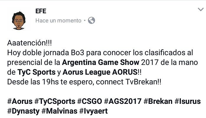 efecdb's tweet photo. #Aorus #TyCSports #CSGO #AGS2017 #Brekan #Isurus #Dynasty #Malvinas #Ivyaert https://t.co/pLTGzaTgrQ