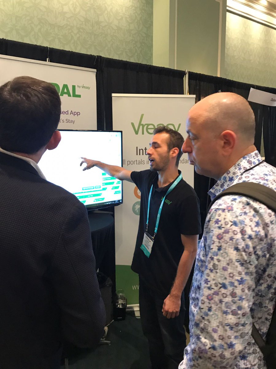 vreasy's tweet photo. Non-stop at #VRMANational yesterday! We're at booth #102 -  Speak to our team to discover new ways to power your vacation rental business https://t.co/ZpRG0MKWaL