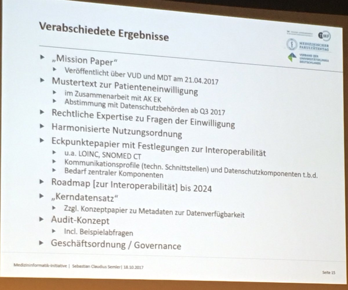 MirjamBauer's tweet photo. #DIT17 Semmler @seseberlin @TMF_eV Mit #Medizininformatik-Initiative in #digitale Zukunft: Konsortien siehe Karte, neue Rahmenbedingungen! https://t.co/1UvrfDe2fG