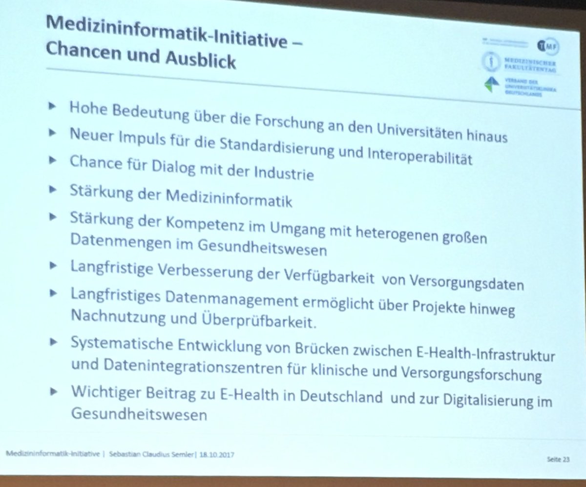 MirjamBauer's tweet photo. #DIT17 Semmler @seseberlin @TMF_eV Mit #Medizininformatik-Initiative in #digitale Zukunft: Konsortien siehe Karte, neue Rahmenbedingungen! https://t.co/1UvrfDe2fG