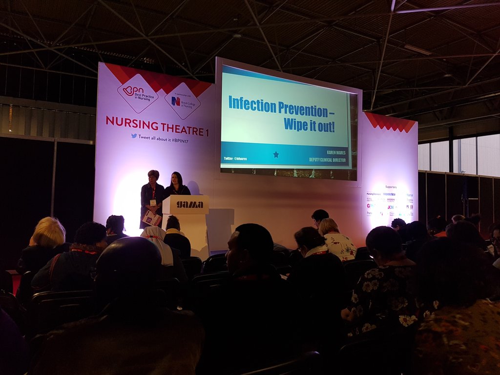 Clinell's tweet photo. Excited for @kdwares talk on infection prevention @BestPracticeUK #BPIN17 https://t.co/bAj9l9kuxd