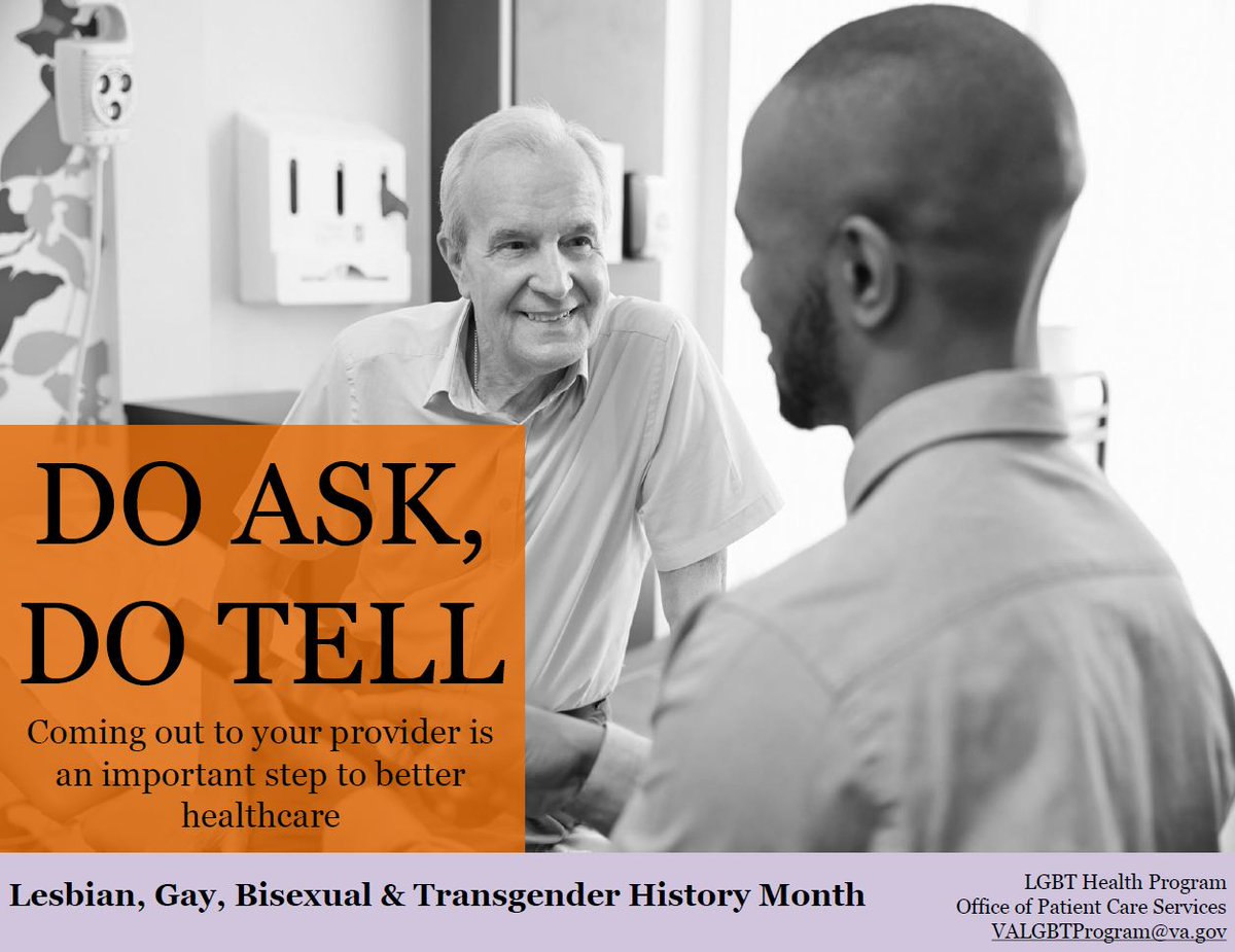 VANewOrleans's tweet photo. #Veterans it's #LGBTHistoryMonth! #DoAsk #DoTell your provider so that we can provide you with the best health care possible! #LGBTQhealth https://t.co/ap8tlsvO7B