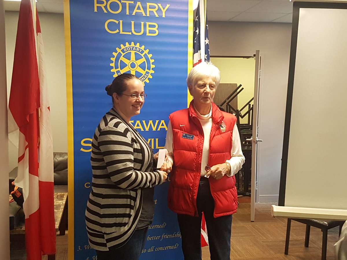 RotaryStitts's tweet photo. Sarah Holla presented on the history of Goulbourn to our members this morning. Thanked by Grace Bell. #rotary https://t.co/C8bTnXkUaO