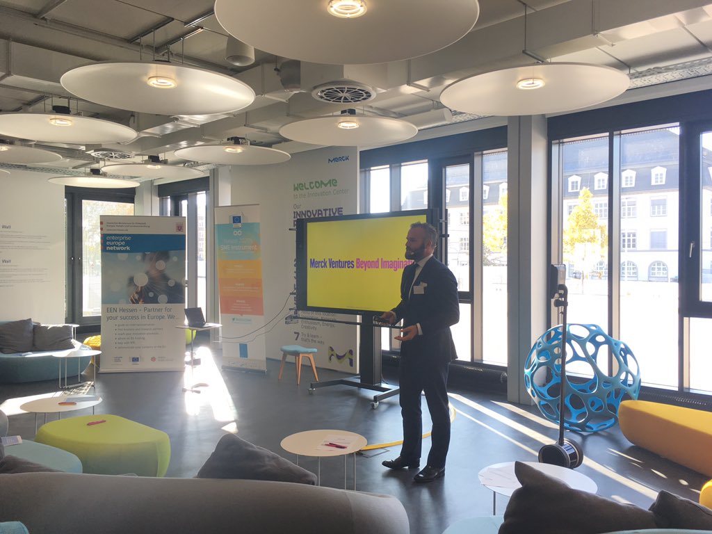 EUeic's tweet photo. Merck Ventures Innovation center opens its doors to #startups and #investors with @merckgroup's Roel Bulthius's keynote on #investment strategies. #SMEInstrument #SMEIacceleration https://t.co/ZN8bqS1RJa