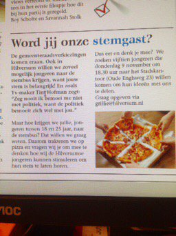 #stemgast 18-25j gezocht in #Hilversum