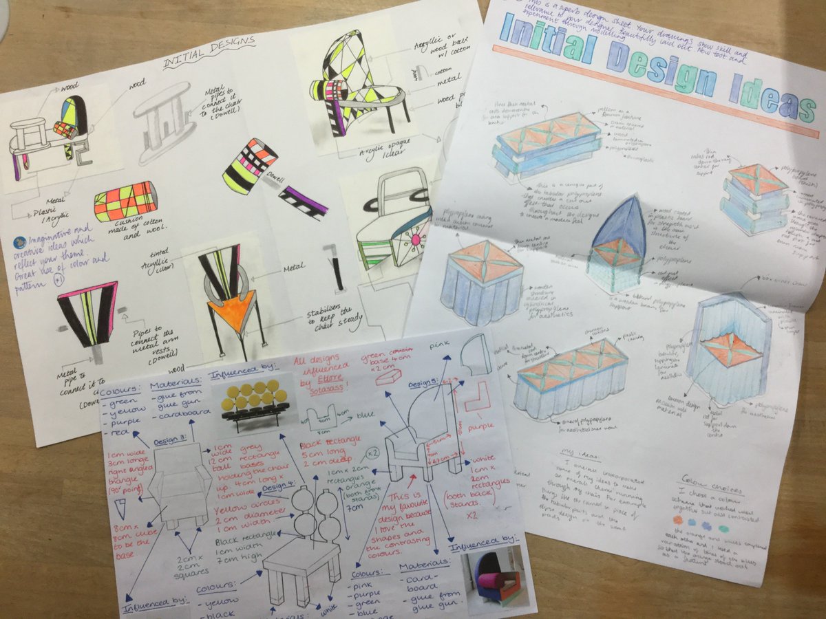 NewHall3Ddesign's tweet photo. Some excellent design sheets by Jessica, Milly &amp; Demi on classic #designers #chairs #BSiL https://t.co/XWpjyIjiIL