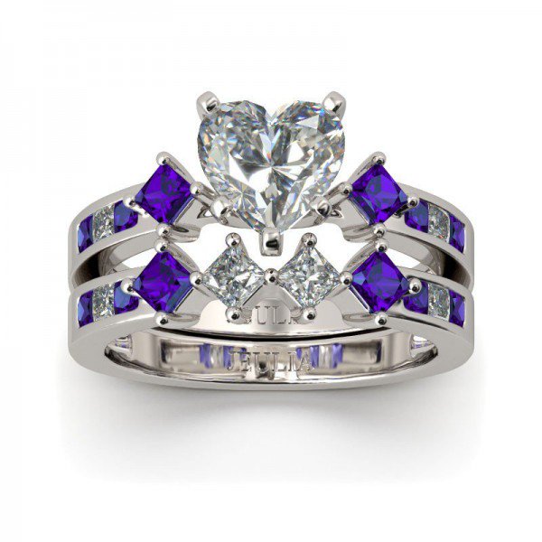 deal_women's tweet photo. 62% #discount Heart Cut Created White Sapphire With Amethyst #Sidestone #Wedding Set from https://t.co/98jlBjCOA4 #bestdeal #sale #RT https://t.co/2EA3pi9WhG