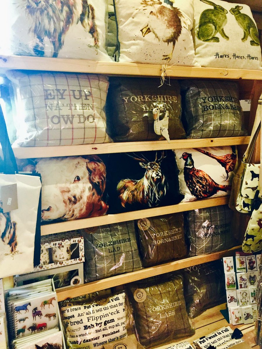 Very excited to see our #Yorkshire cushions on display at Thorncliffe Farm Shop #emleymoor #huddersfield #handmade #shoplocal