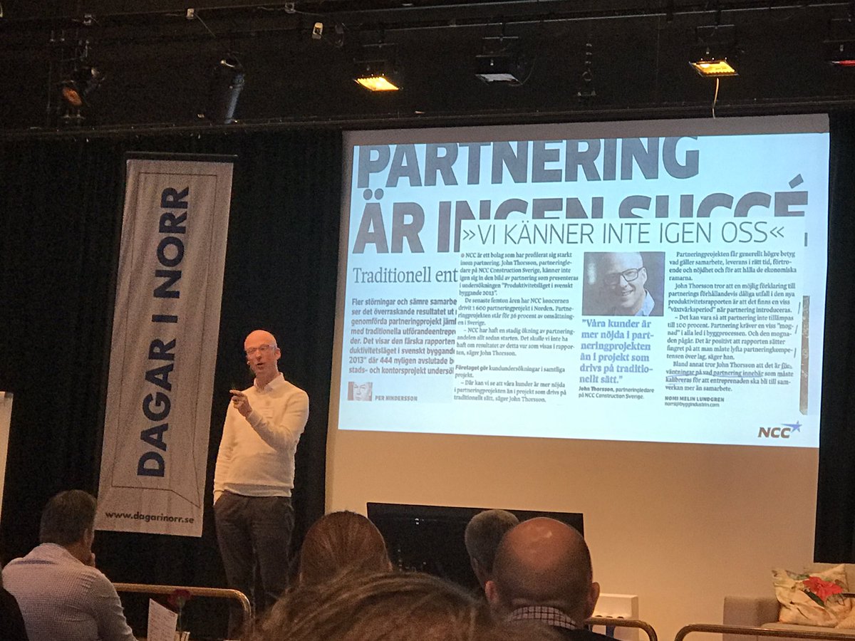 MarieLarsson1's tweet photo. Framtiden hör till de som är bra på att samverka. Inspirerande dragning av John Thorsson NCC. #kvalitetsdagen #dagar i norr https://t.co/z7738FGvz6