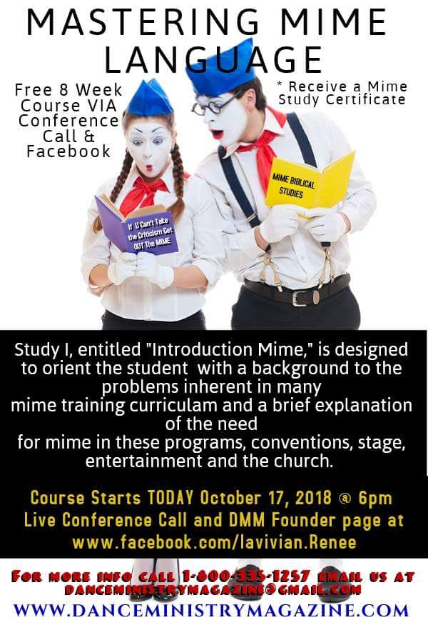 danceminmag's tweet photo. Still time to register for the Master Mime Language Course Call 18003351257 or danceministrymagazine@gmail.com https://t.co/H4gSX08MTc