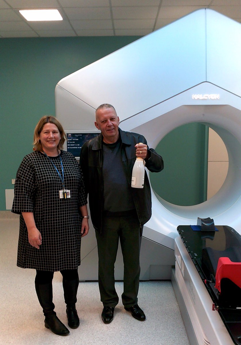 BHR_RTPhysics's tweet photo. Queen’s Hospital, Romford: Dr. Emma Staples with the first patient in the UK to be treated on a @varianuk Halcyon linac @BHR_hospitals https://t.co/H7DRDz6tNI