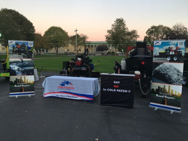 DragonAsphalt's tweet photo. And we're live at the 2017 NYS Highway &amp; Public Works Expo! If you're here, we'd love to see you! Come to space 125 &amp; get cool #swag items. https://t.co/VL8uwFm7hc