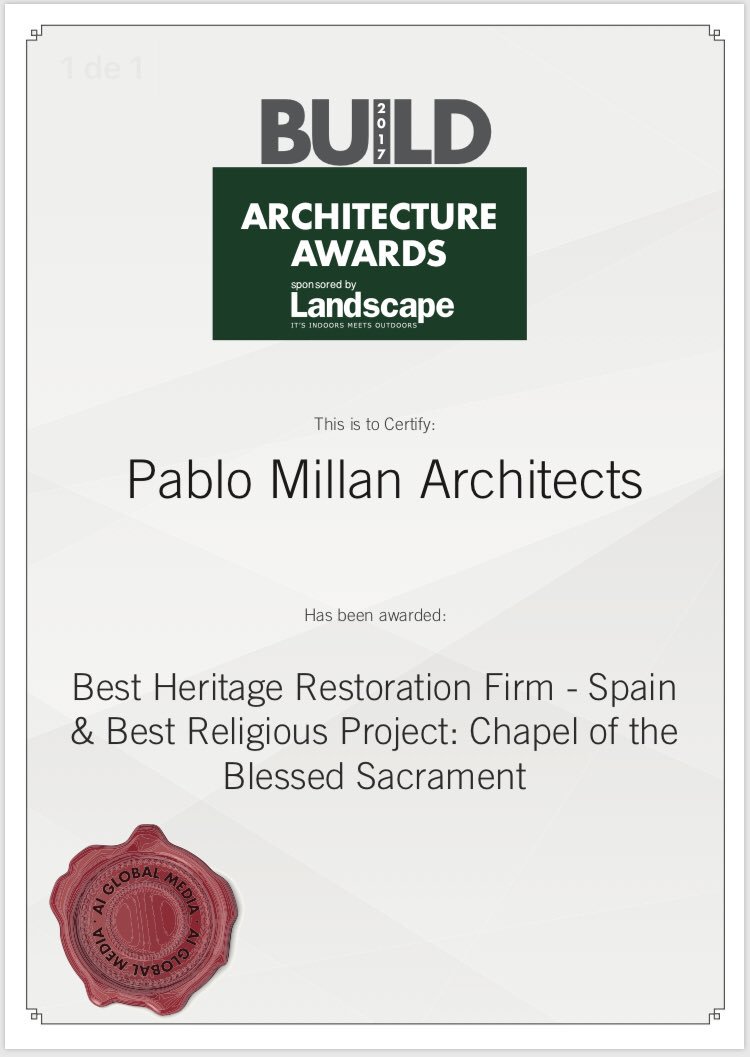 pablom_millan's tweet photo. Nos acaban de comunicar que la Capilla en Martin de la Jara (Sevilla) ha sido premiada con el Build #Architecture #award de #Landscape 2017. Se confirma que los proyectos pequeños pueden contener la máxima intensidad proyectual. https://t.co/OUkj15y5av