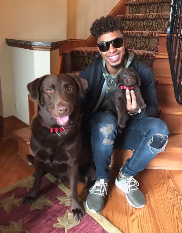 CleGuardians's tweet photo. He's a good dog, RJ. 

We're sure @Lindor12BC and Paco agree. https://t.co/EdQQ30WMi8