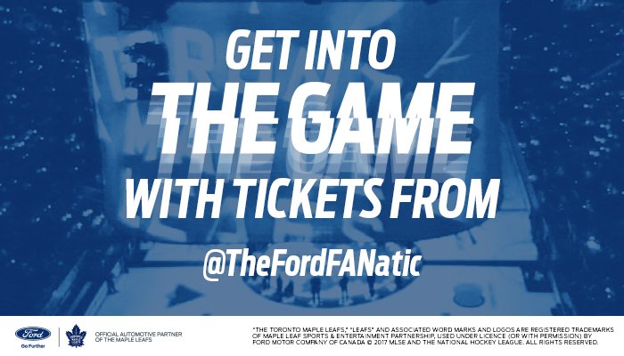 MapleLeafs's tweet photo. Earn seats to a @MapleLeafs game! @FordCanada has 200 tickets for each home game. 

Follow @TheFordFANatic for info. #FansGoFurther https://t.co/ozPT446MhY