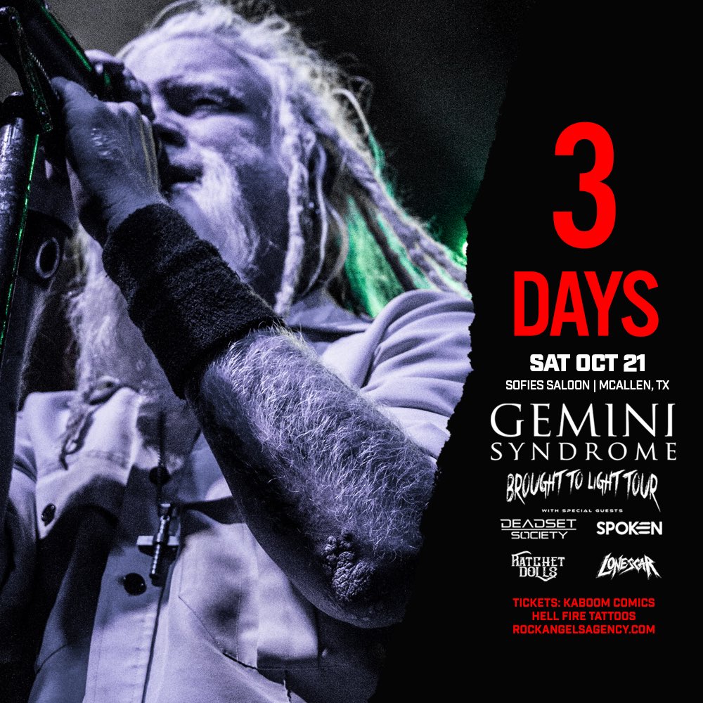 RockAngelsPromo's tweet photo. @GeminiSyndrome is in 3 days! Get your tickets now! https://t.co/fT4EeSv2kf or at @KaboomComics https://t.co/8KnbXuCpum