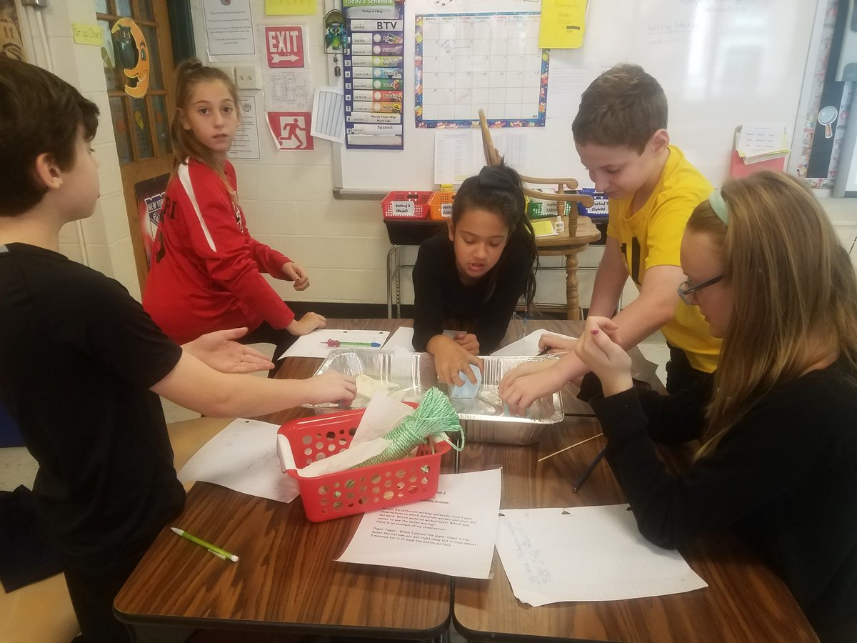 ileana__garcia's tweet photo. Hydroponics Investigations! Stations to measure/draw to scale, test insulation, wicking &amp; agitating water @MsNadelgrade5 @SchoolBrookside https://t.co/rCUbMVSILg
