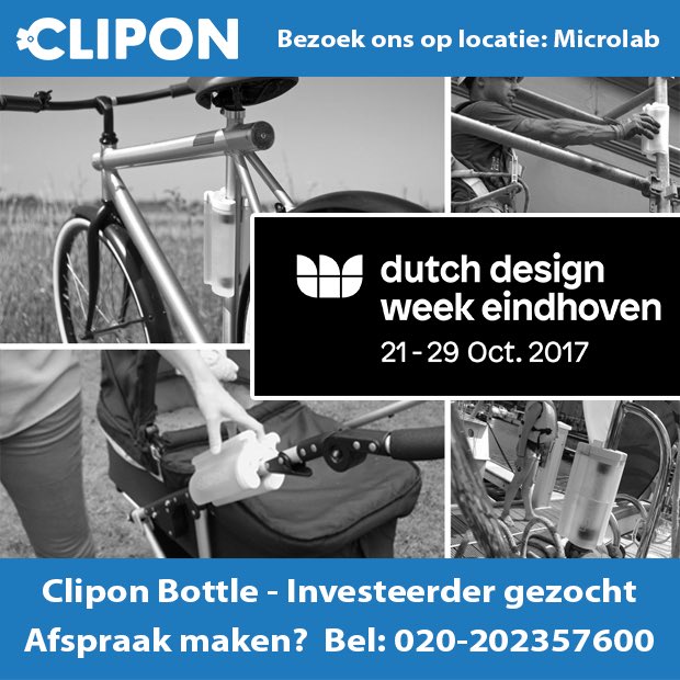 cliponbottle's tweet photo. Visit us on Dutch design week! Looking for investors. #DDW2017 #startups #biking @DDPressDesk @dutchdesignweek https://t.co/6t8flQUmRb