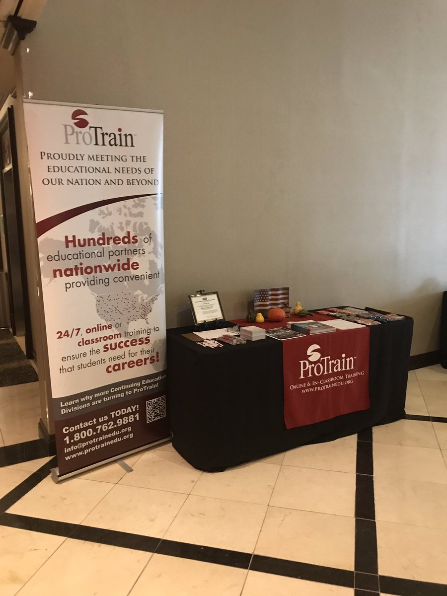 protrainedu's tweet photo. ProTrain's @suzannekart is in Detroit for #UPCEACentral. Come see her at the booth! She had FREE snacks! https://t.co/l6Fjk8cnYi