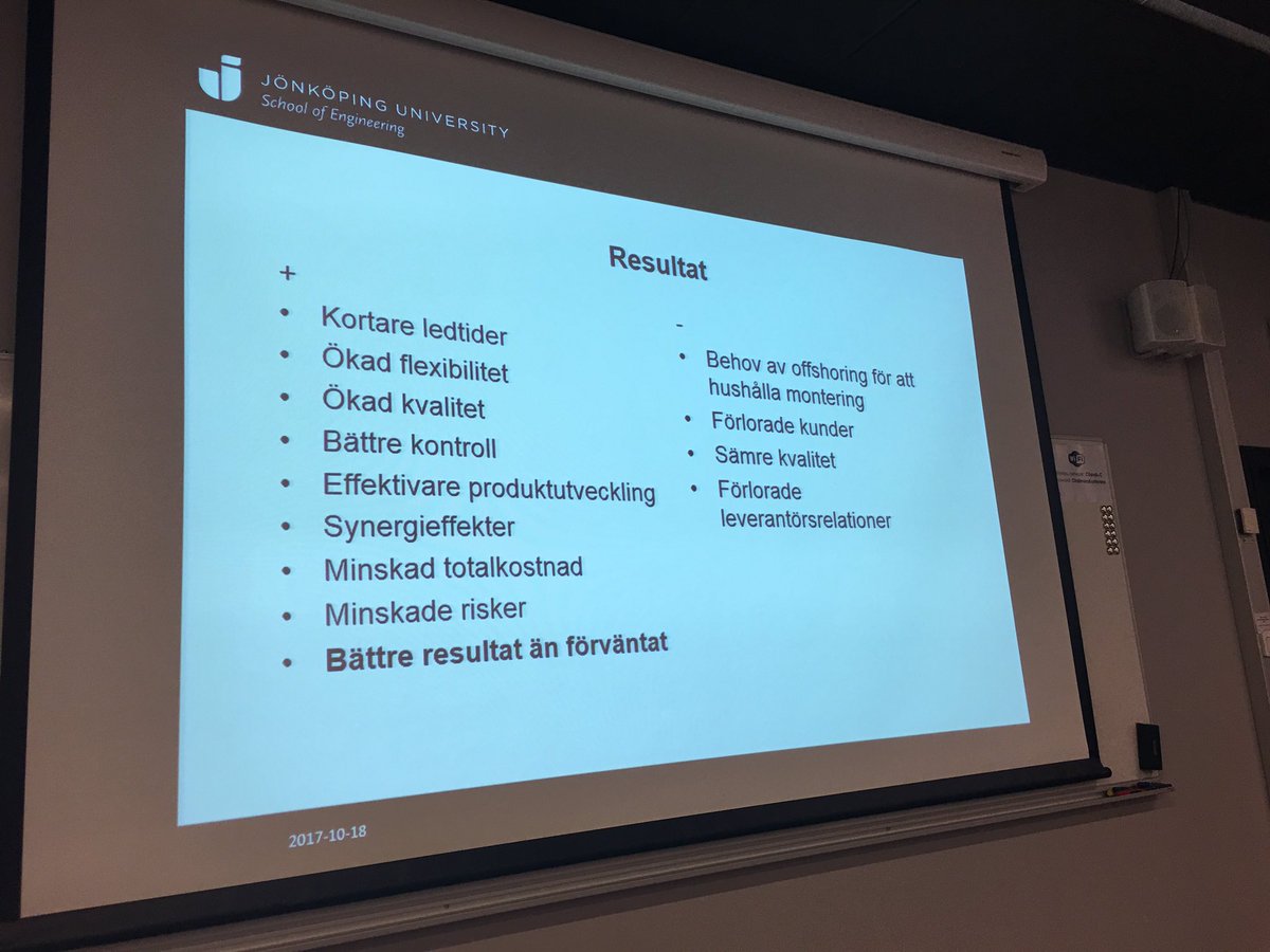 AutomaTHINK's tweet photo. Kicki Sollander på @JTHjkpg om resultaten från reshoring. #fkg https://t.co/i8JeXi7uF9
