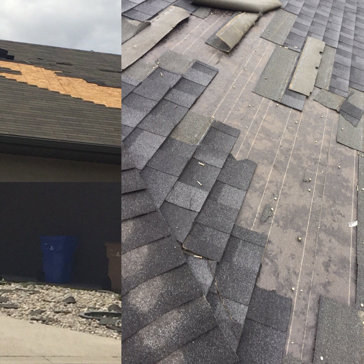ReginaRoofing's tweet photo. Check your roofs. Lots of damage after last night. #SKstorm #yqr https://t.co/tONJmTwBHk