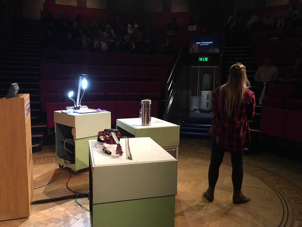 a_hutty's tweet photo. @AnnaPloszajski rounding off the day with some exciting props and gadgets to tell us about materials science! #RiWiT17 @Ri_Science https://t.co/lCkPKwP9iP