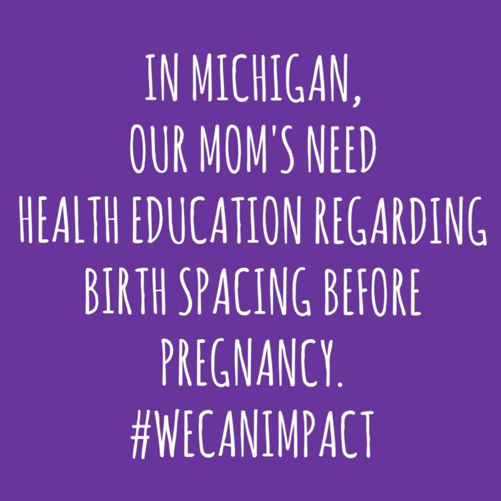 modMichigan's tweet photo. We are teaching Moms to wait 18 months between pregnancies for the best outcomes.  #Workingonitwednesday  https://t.co/MA8gnooSVB https://t.co/fmnJHoSyqG