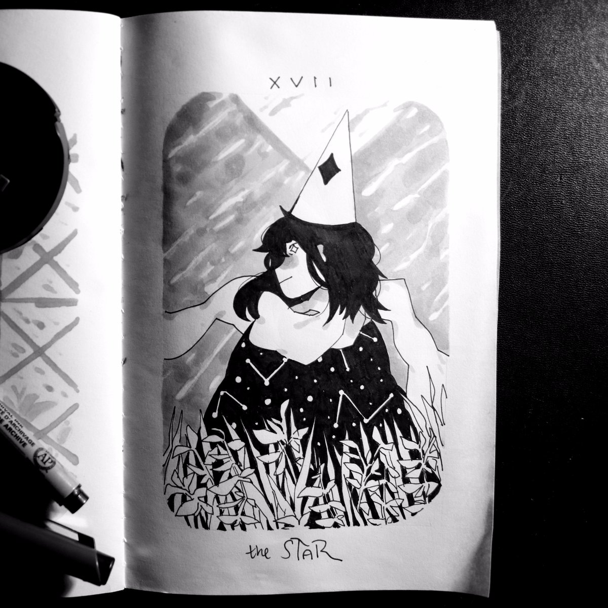 day 18 - the star ? #taroctober #inktober2017 #inktober 