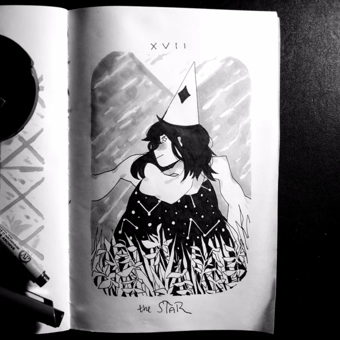 day 18 - the star ? #taroctober #inktober2017 #inktober 