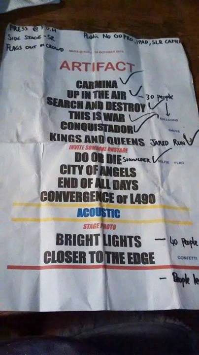 PSKWAD's tweet photo. Olha só o setlist do primeiro show da LLF+D Tour no Rio de Janeiro. 
#Echelon #30SecondsToMars #MARSInBrazil #30STM #MARS https://t.co/YzS5fdUK24