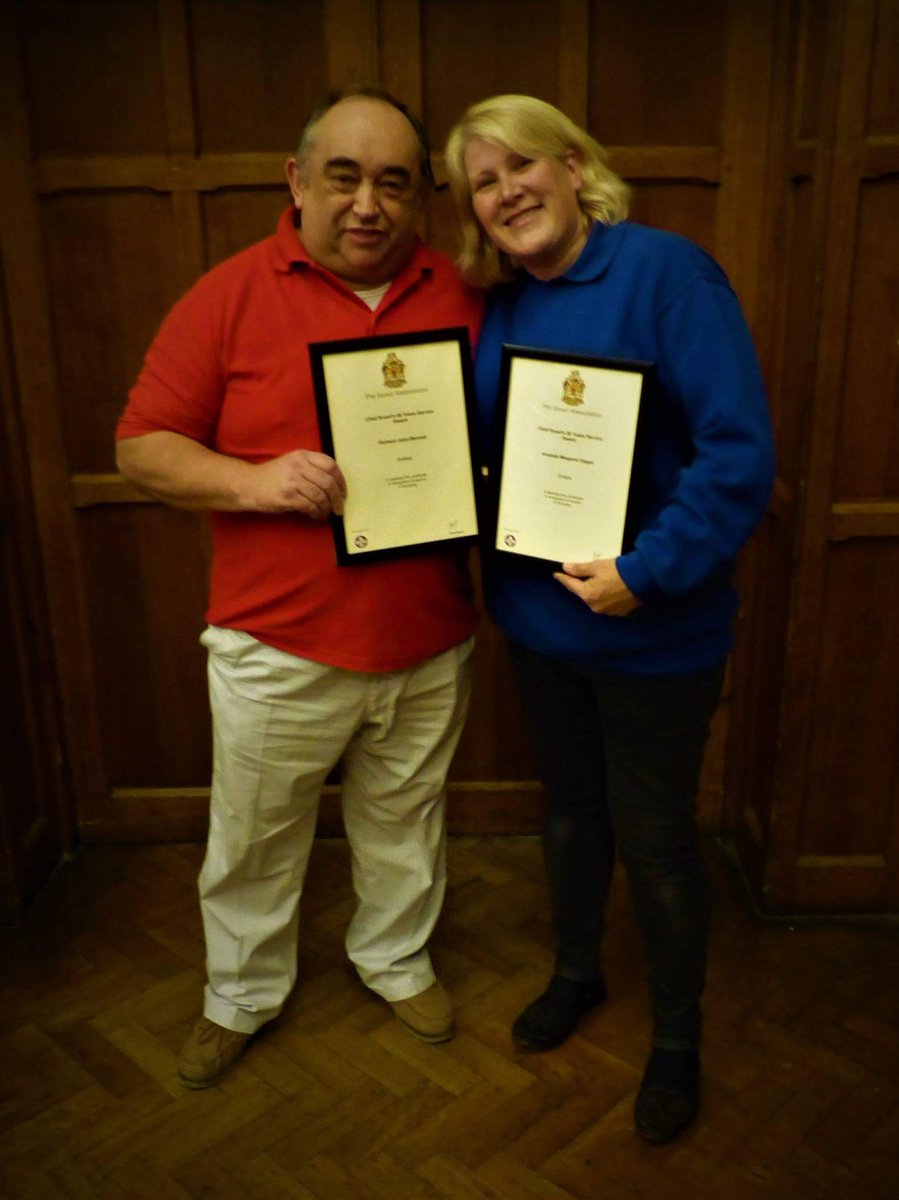 EDSB_1976's tweet photo. Massive #welldone to Richard and Amanda who received their 40 and 20 year service awards on Monday #ThankYou #iscout  @enfieldscouts https://t.co/5hWHUc7gbp