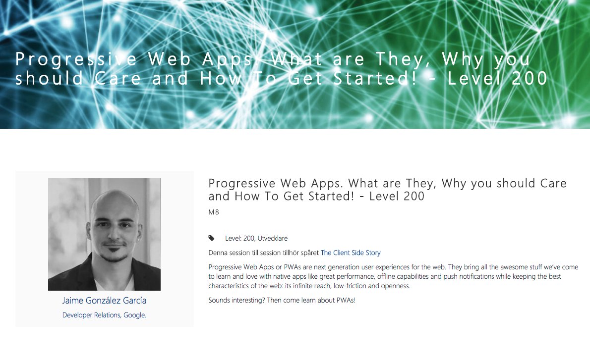 Vintharas's tweet photo. #lastminute I'm going to be speaking about #pwa next week on .@techdayssweden ! Come join me! :D #webFTW 🦄🐈🌈 https://t.co/A8EspgQAgp