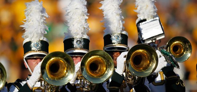 BaylorStuAct's tweet photo. Two @Baylor students wrote our Fight Song 70yrs ago today! Hum dear old #BaylorHomecoming spirit through &amp; through! https://t.co/Dh6Xb80Z64 https://t.co/1MyJtTFsgQ