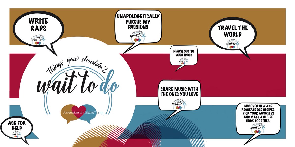 ConversaLifetim's tweet photo. We asked you to share what #ThingsYouShouldntWaitToDo and we have compiled your responses! Continue to share using the hashtag. https://t.co/w58VC3FT0D