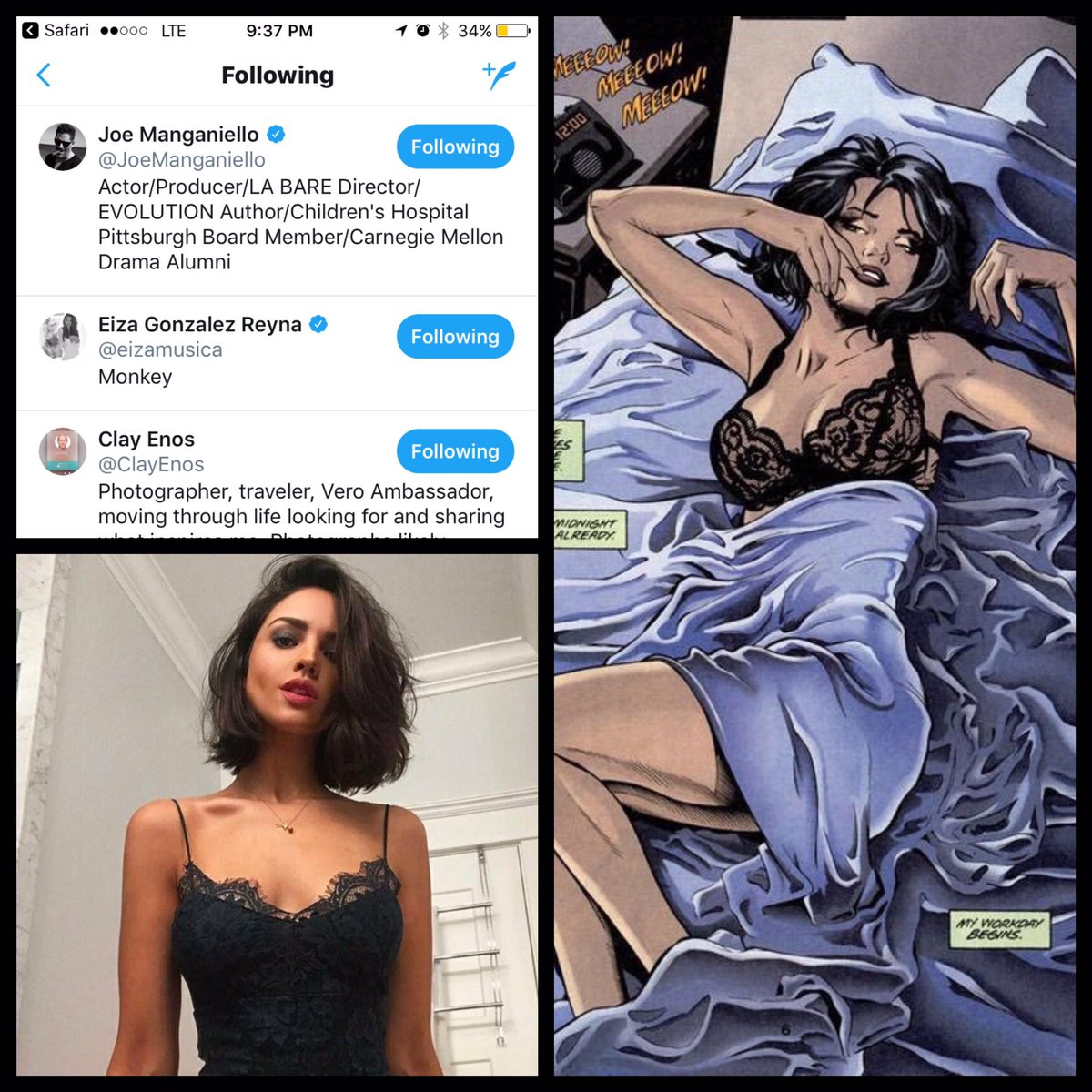 StiviDeTivi's tweet photo. David Ayer empezó seguir a #EizaGonzález el mismo día que ella se hace un look muy “Selina Kyle”, ¿Será la #Catwoman de #GothamCitySirens? https://t.co/ULmufFnozy