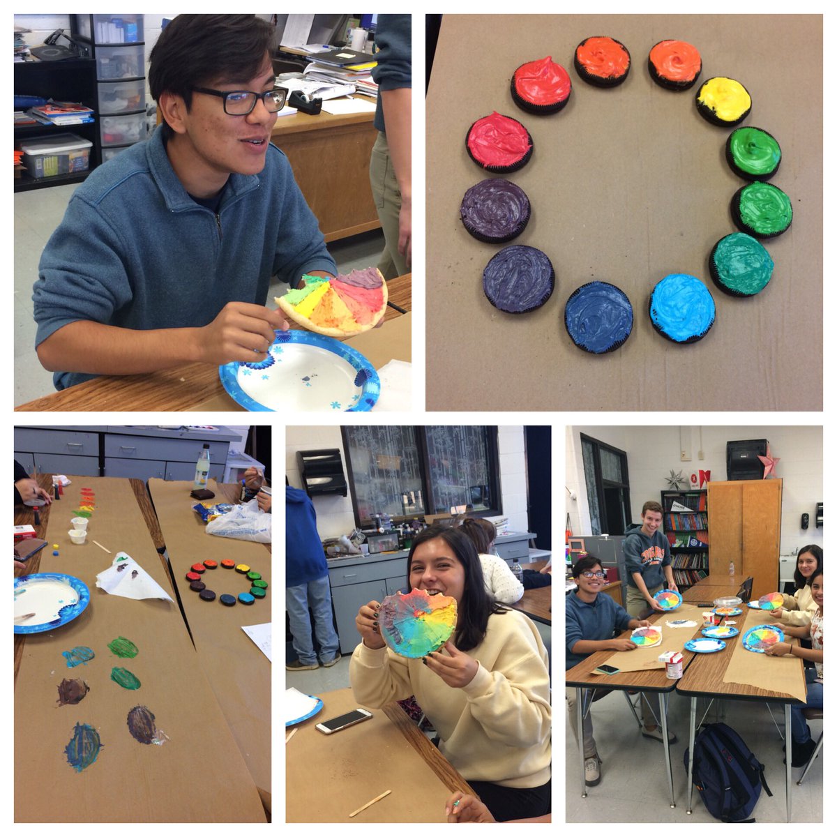 dchsart's tweet image. Color Wheel Cookies in Art I today. Yummy!🍪@DCcougarnation