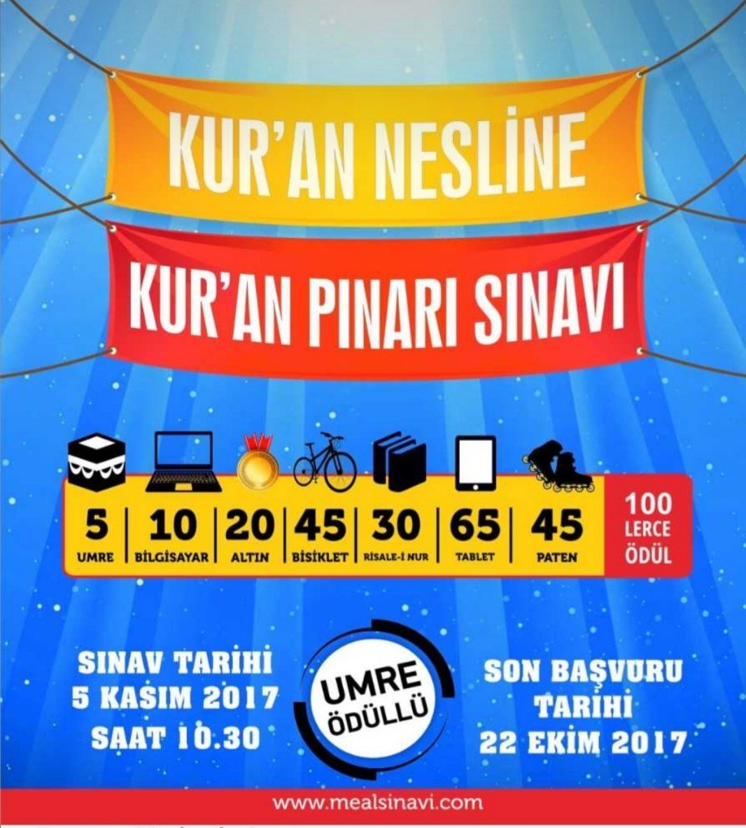 PSevdalilari's tweet photo. Kuran Nesli Platformu ümre ödüllü “Kur'an Nesline Meal Sınavı” yapacak.Peygamber sevdalısı kardeşlerimizin sınava katılmalarını bekliyoruz. https://t.co/AKTfsWJyhy