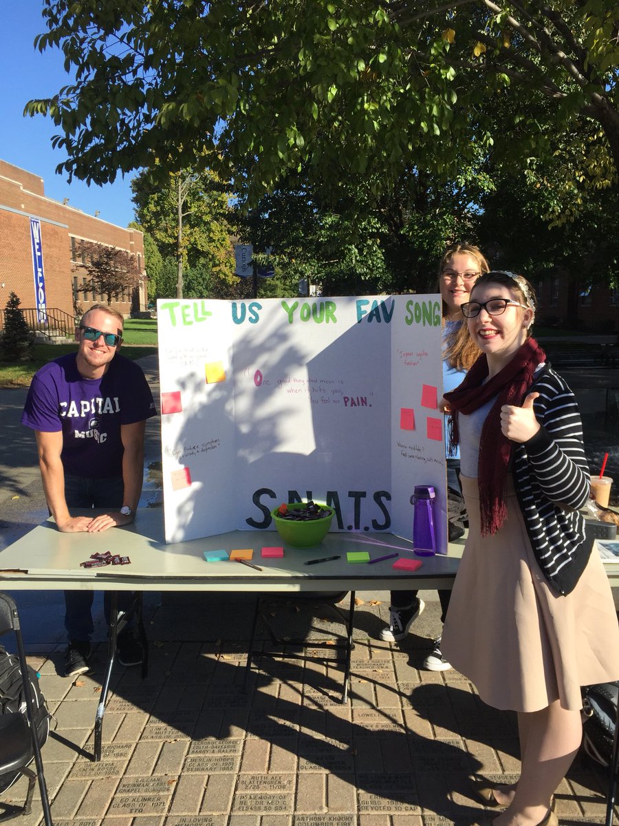 edunajpr262's tweet photo. Today’s a good day to play some good music! Capital’s SNATS chapter is sitting at the fountains 10-2, tell us your favorite song. #CUSNATS https://t.co/jzwm6C8qU3