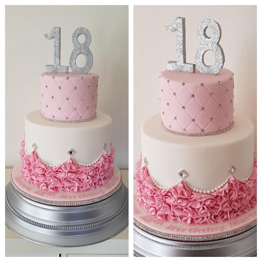 Pretty Birthday Cake #pretty #birthday #cake #pink #icing #essex #london #yummy #delicious #cakedeco #cakelady #lovemyjob #renshaw #fondant
