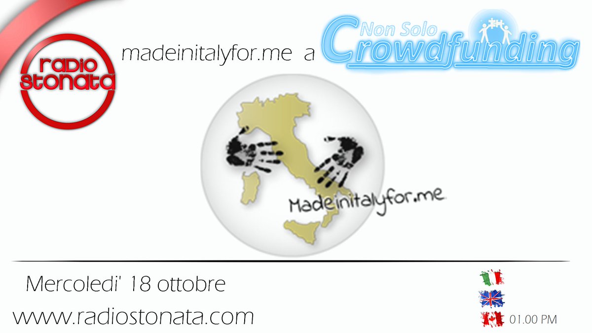 ecasarin's tweet photo. dalle 19.00 su #radiostronata il #crowdfunding e non solo per il #MadeInItaly con @MadeinItalyfor ON https://t.co/YRPFVwS7Cf #artigianato https://t.co/Esl4c36lZ4