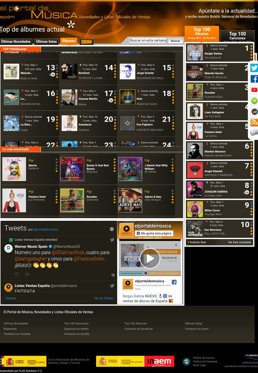groupoceanmusic's tweet photo. Importante entrada de @KELE_OFICIAL_17 en  listas de  ventas  de España con su nuevo álbum en el puesto 18 del top 100 más vendido del país https://t.co/0pYku6ug1b