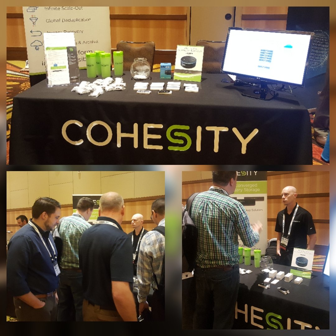 DianaB_55's tweet photo. Come visit the @Cohesity team! Booth #4 at the Orlando VMUG UserCon #VMware #notjustabackup #cohesityevents https://t.co/tMPm6czyP9