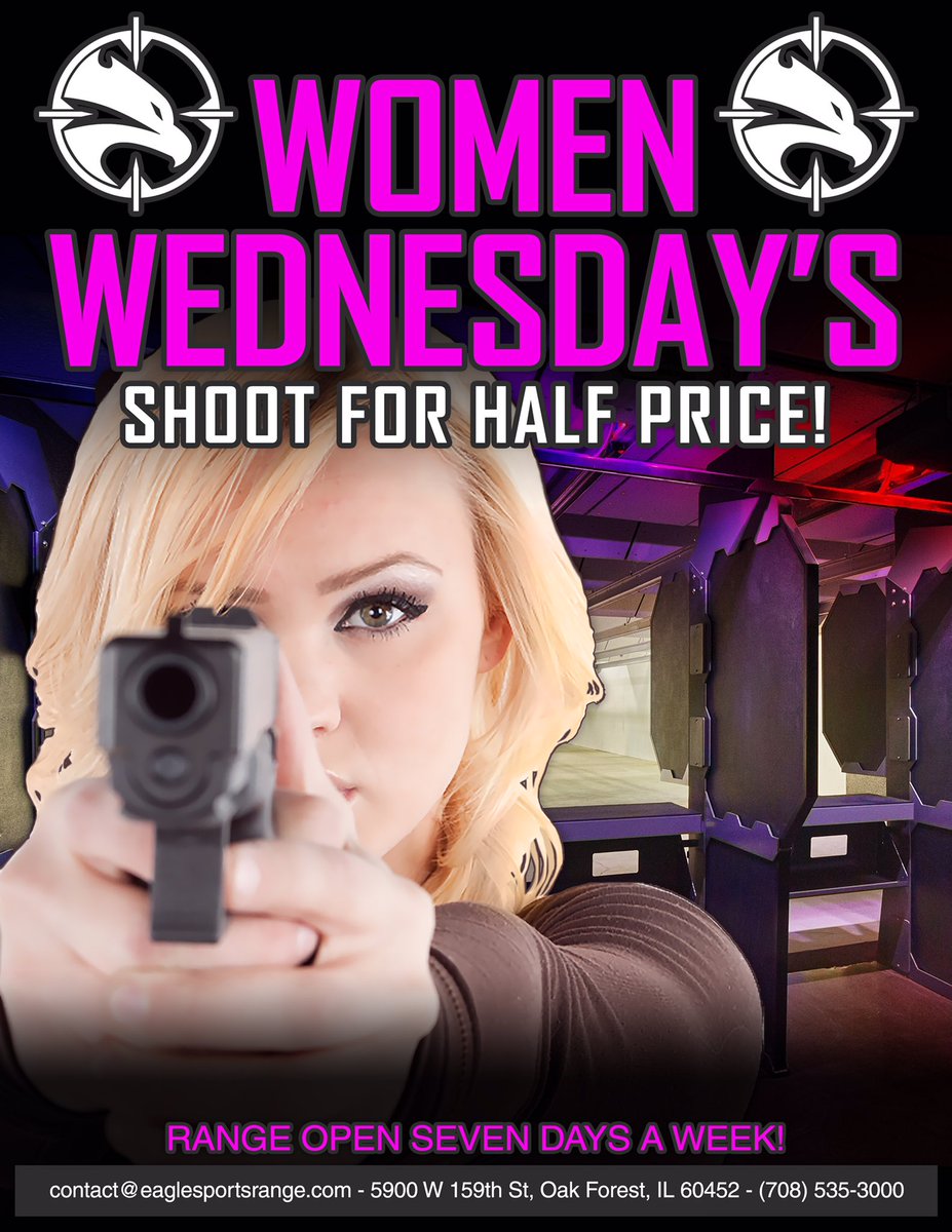 eagle_gun_range's tweet photo. You know what Wednesday means; Half Price Ladies Night!
Come on out for girls night to shoot &amp; rent for HALF PRICE! 
See you soon ladies 💅🏼🔫 https://t.co/fgKBqPx3au