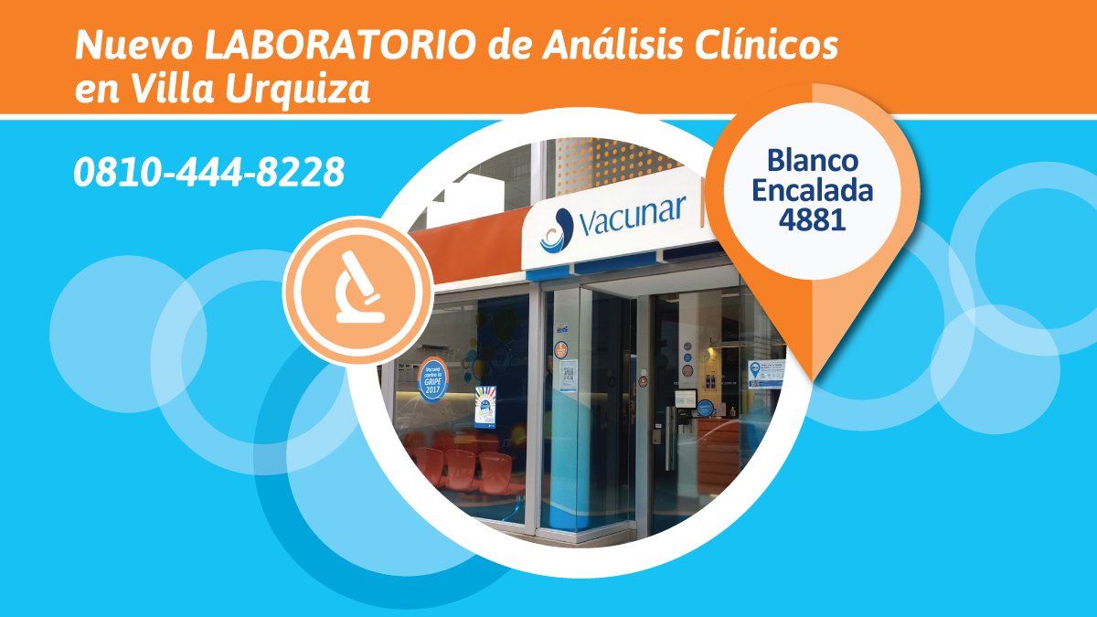 Nuevo Laboratorio de Análisis Clínicos Vacunar: anexamos servicios con la atención y profesionalismo que ya conocés. goo.gl/cVtMoZ