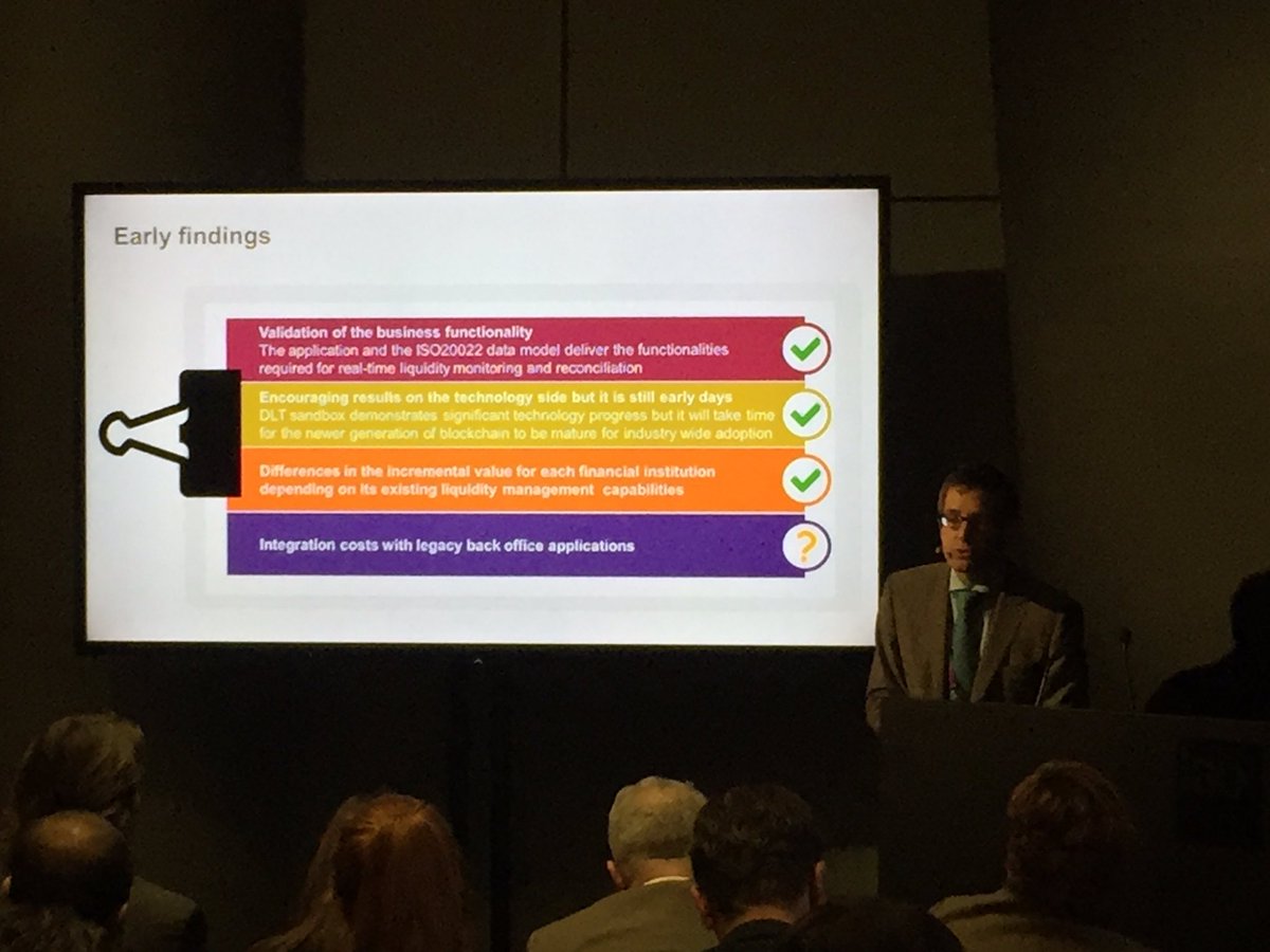 swiftcommunity's tweet image. Damien Vanderveken shares the early findings from the #SWIFTgpi #DLT PoC at the #SWIFTLab at #Sibos 2017