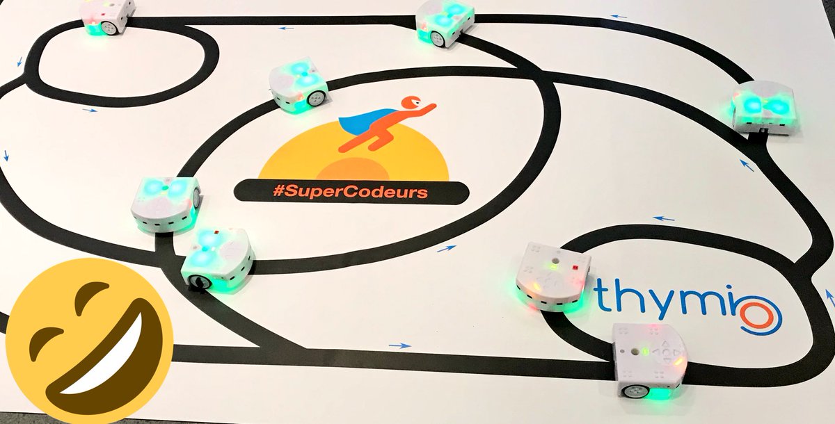 Thomas_GARNIER's tweet photo. @MeslinSaintJean @OrangeOccitanie @StefCavailles @FredCherouvrier @pabrunet Les robots pédagogiques #Thymio programmés par les #SuperCodeurs#Montpellier @OrangeOccitanie https://t.co/ZlFzgXTHJX