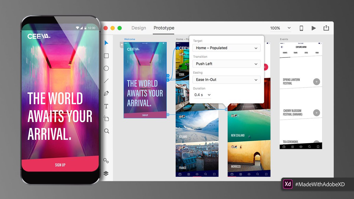AdobeXD's tweet image. Welcome 1.0! #AdobeXD has landed with speed, precision, and quality. A look at what&apos;s in store: adobe.ly/2ywZUs8