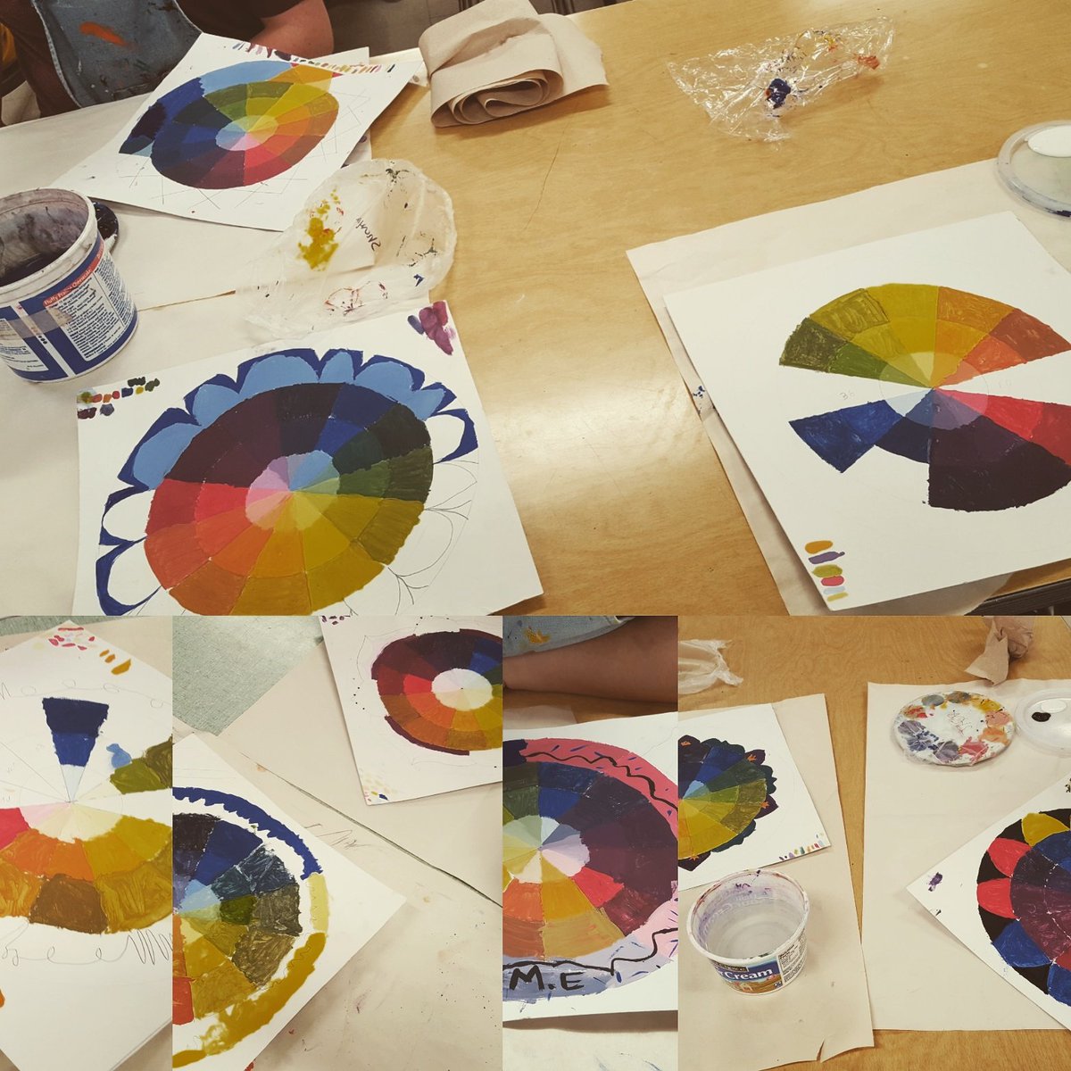 HamptonArtDept's tweet photo. Almost finished! #jhart7 #colorwheel #decorativeedge #colorandvalue https://t.co/CbbCweNZ5L
